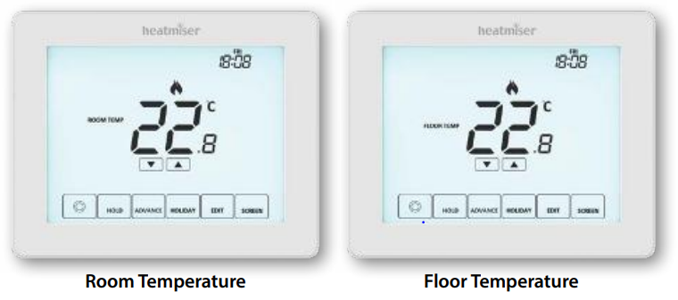 Heatmiser Touch-E V2 Heating Thermostat Temperature Display